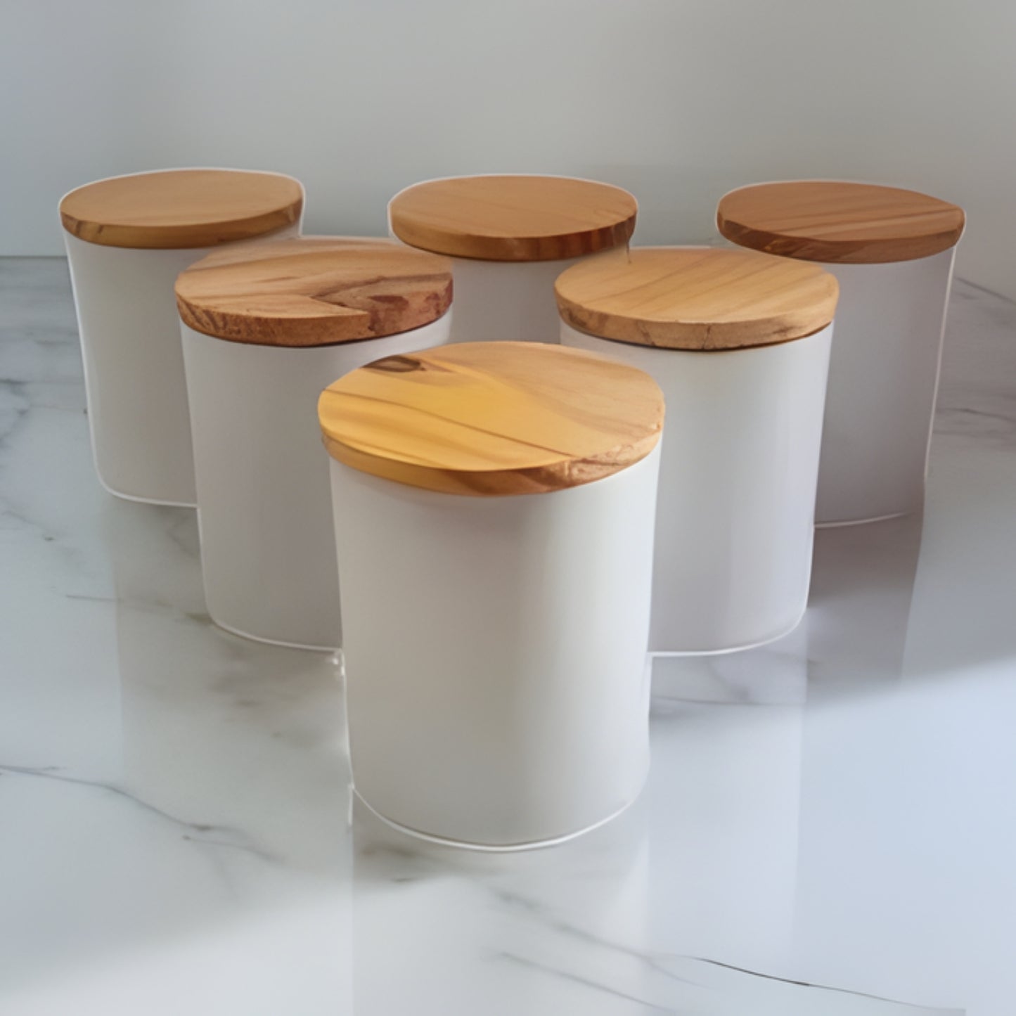 200ml White Glossy Glass Jar for Candle Making