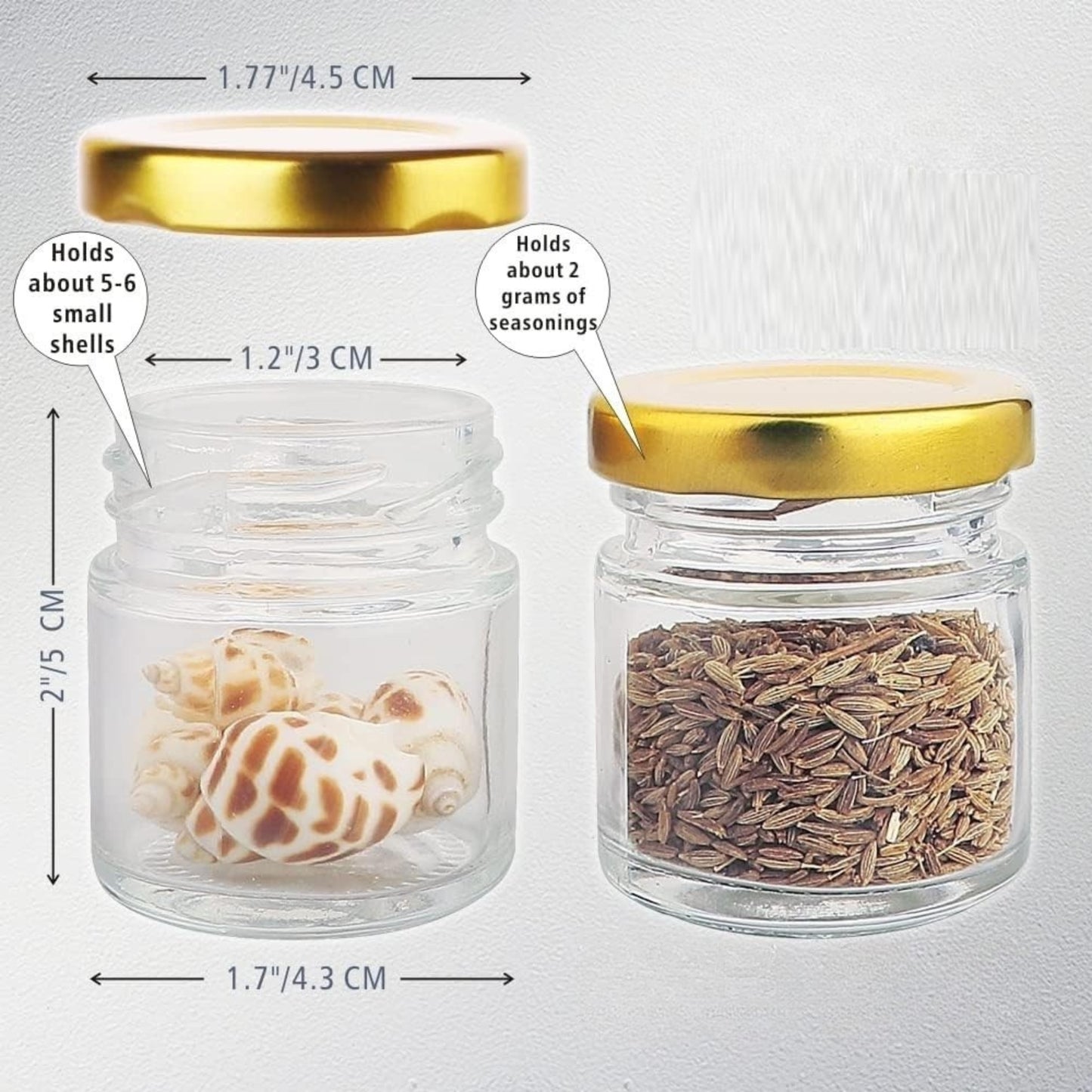 50ml Salsa Glass Jar with Golden Lid – Candle Jar for Candle Making