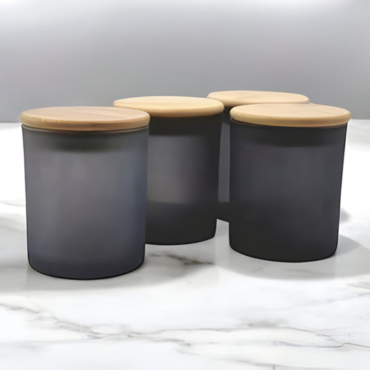 200ml Black Frosted Glass Jar for Candle Making