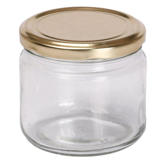 350ml Salsa Glass Jar with Golden Lid – Candle Jar for Candle Making