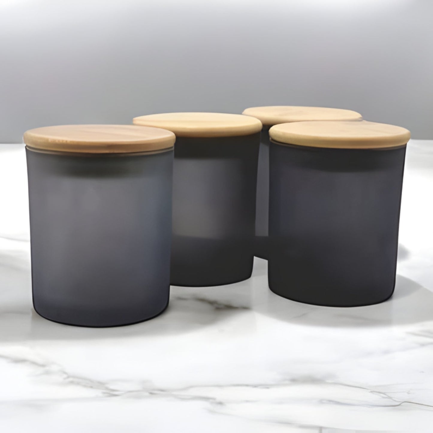 200ml Black Frosted Glass Jar for Candle Making