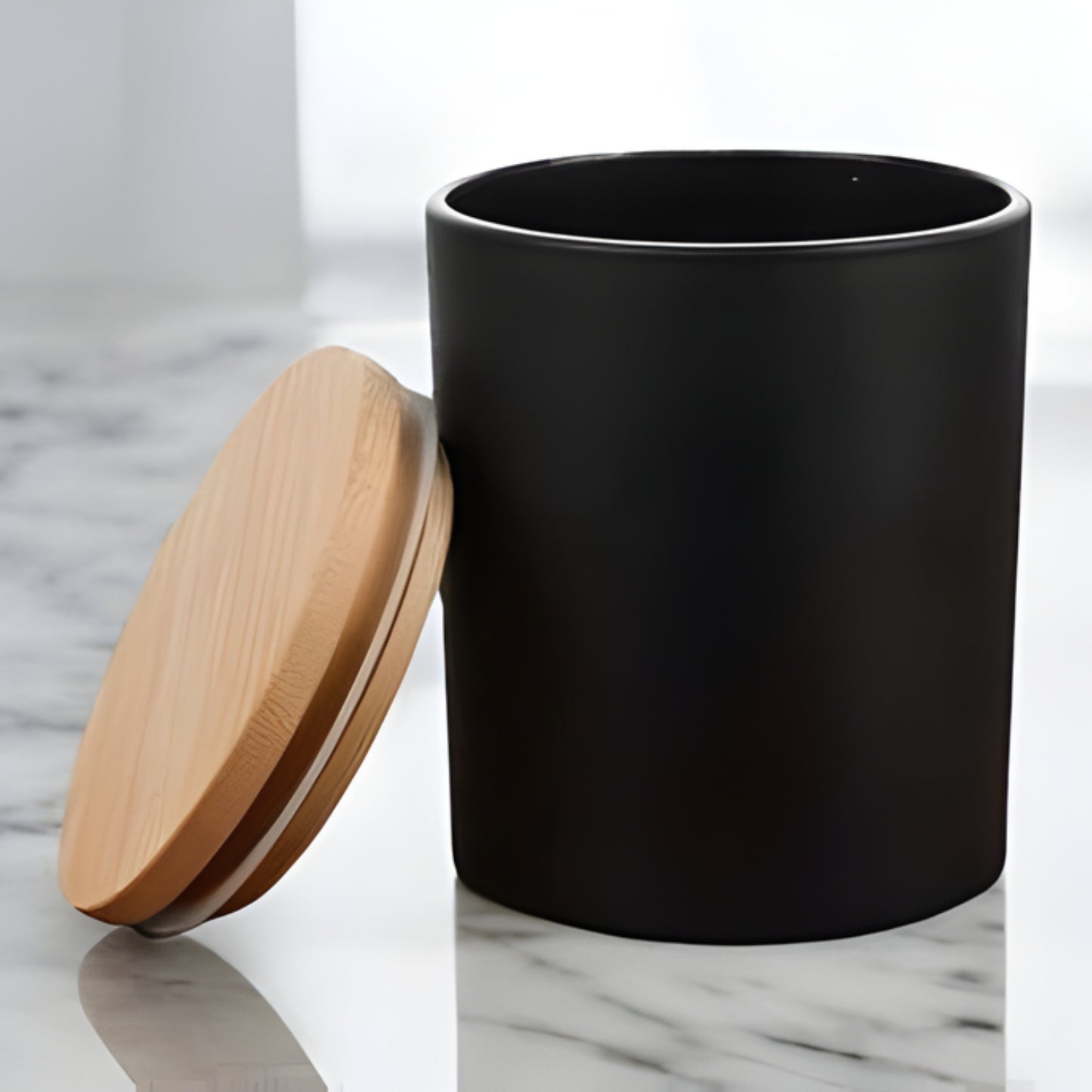200ml Black Glossy Glass Jar for Candle Making