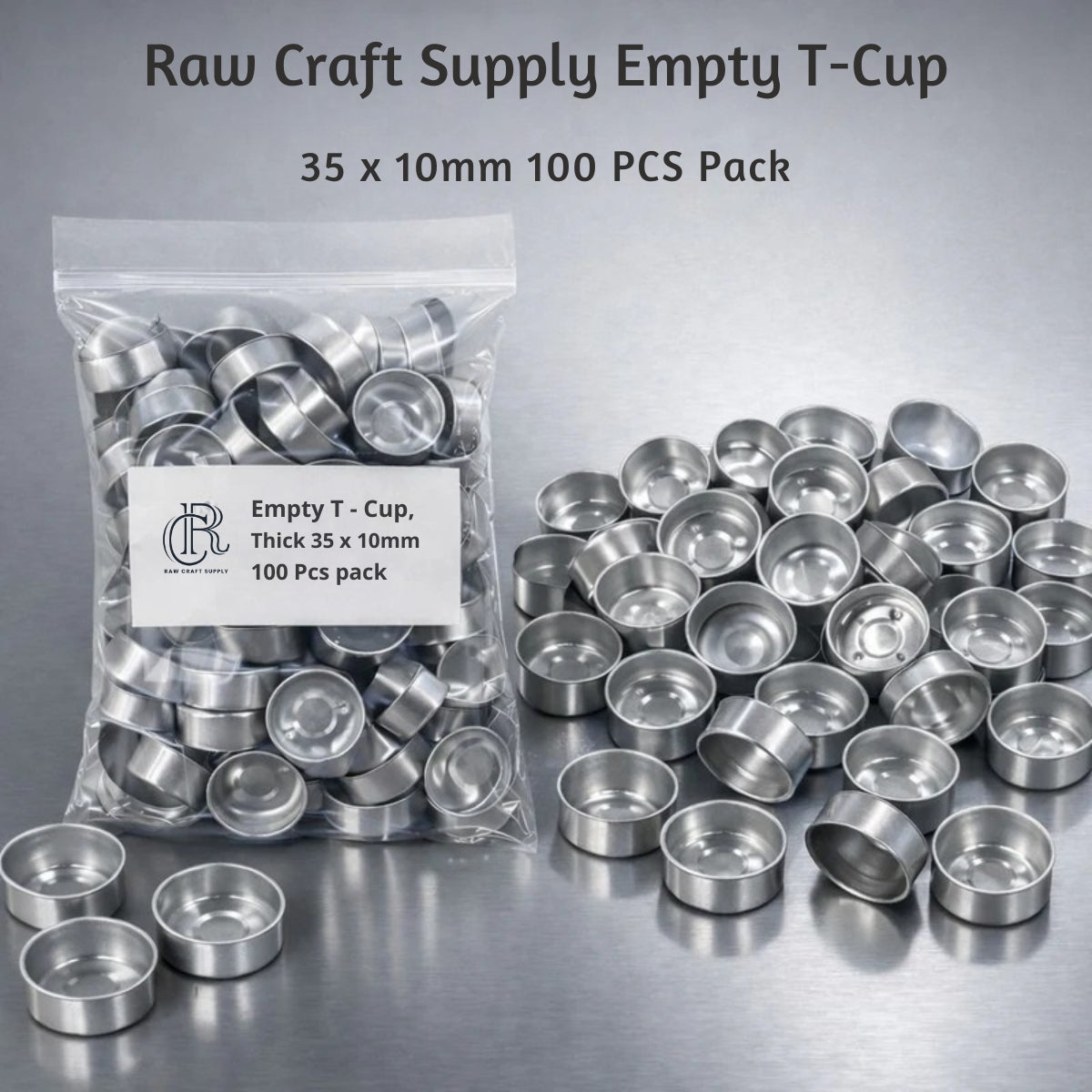 Candle Tealight Cups 35x10 mm | Aluminum Cups for Candle Making