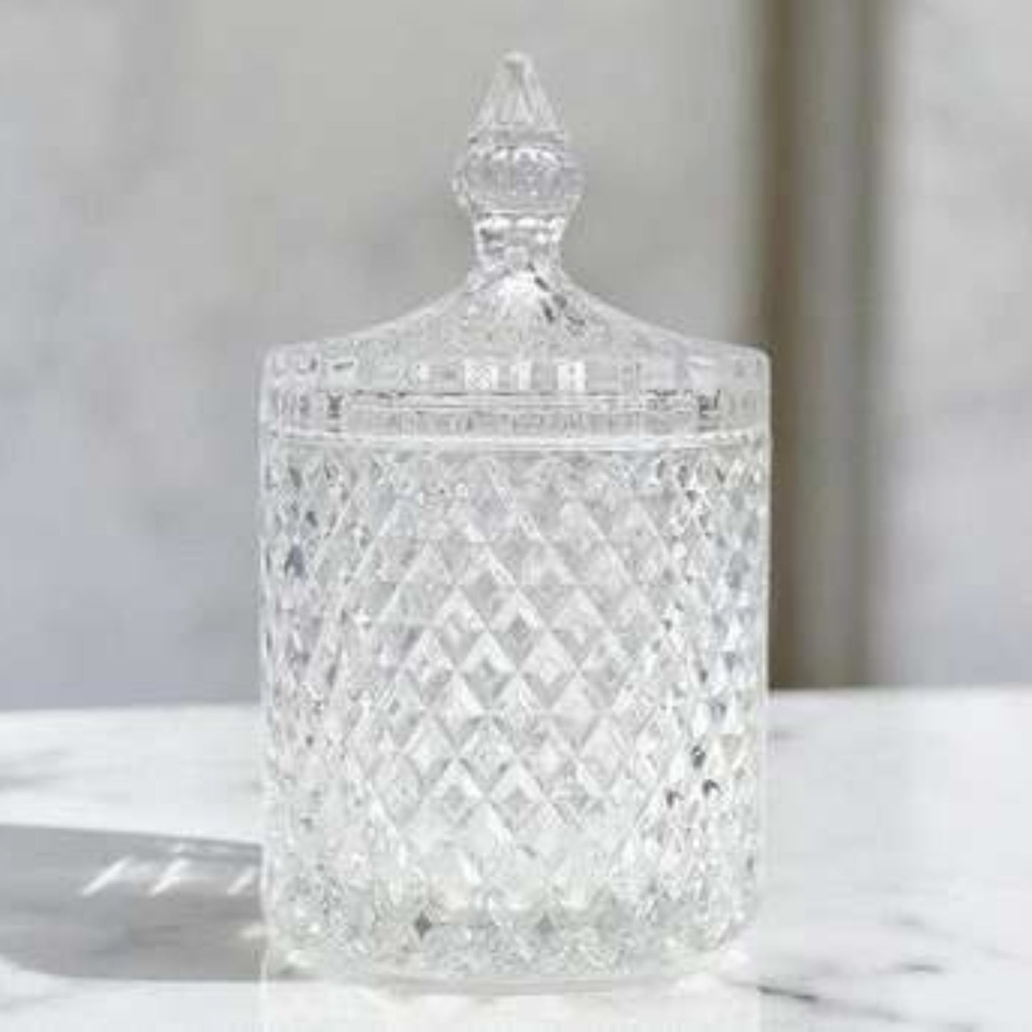 100ml Luxury Crystal Candle Jar – Transparent Glass Jar for Candle Making