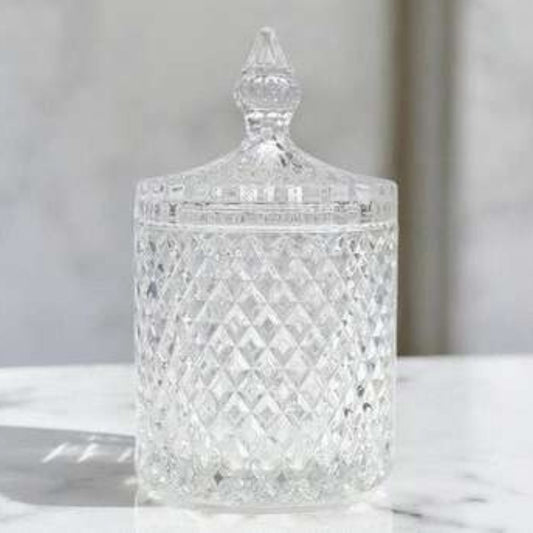 100ml Luxury Crystal Candle Jar – Transparent Glass Jar for Candle Making