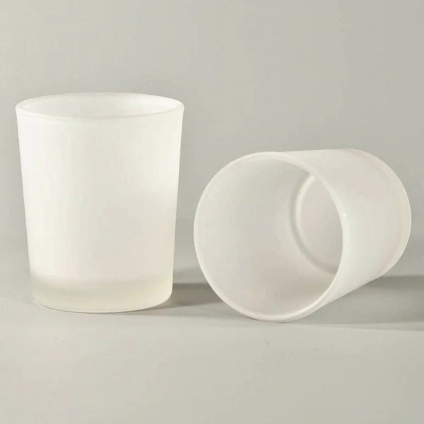 Shot Glass Candle Jar 70–80ml – White Frosted Glass for Candle Making