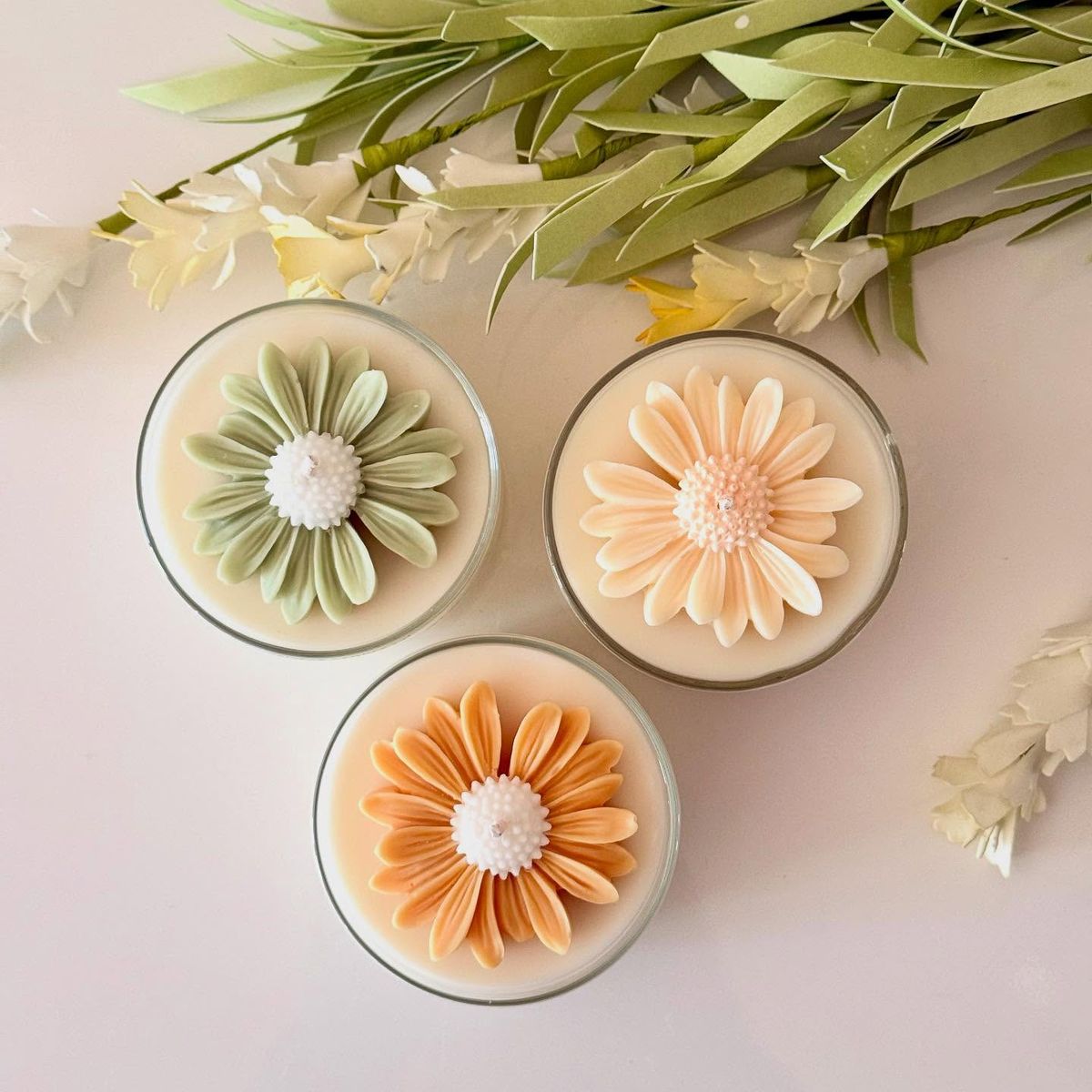 Daisy Flower Jar Candle