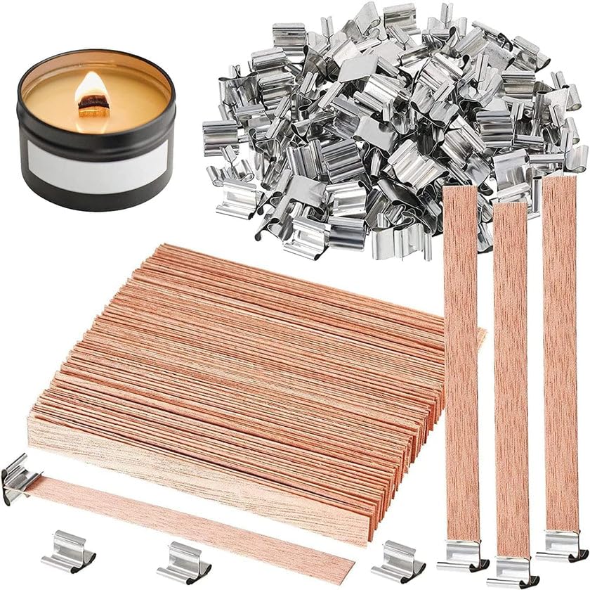 Premium Wooden Candle Wick with Sustainer – Crackling Wood Wick