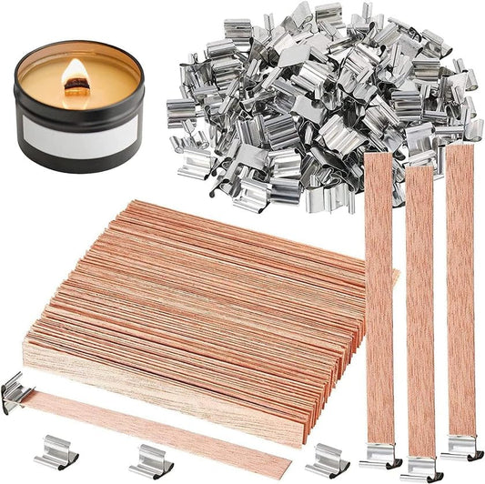 Premium Wooden Candle Wick with Sustainer – Crackling Wood Wick